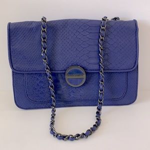 Kirna Zabete Chain Strap Purple Snake Texture Bag
